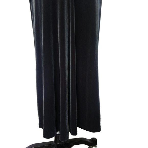 Vintage 90s Velvet Prom Dress Size 4P Gray Glitter Sparkle Sleeveless Stretch - Picture 10 of 13